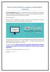 Find out Best Software company in Ahmedabad - tririd.com.doc