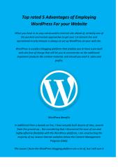 Top rated 5 Advantages of Employing WordPress For your Website.pdf